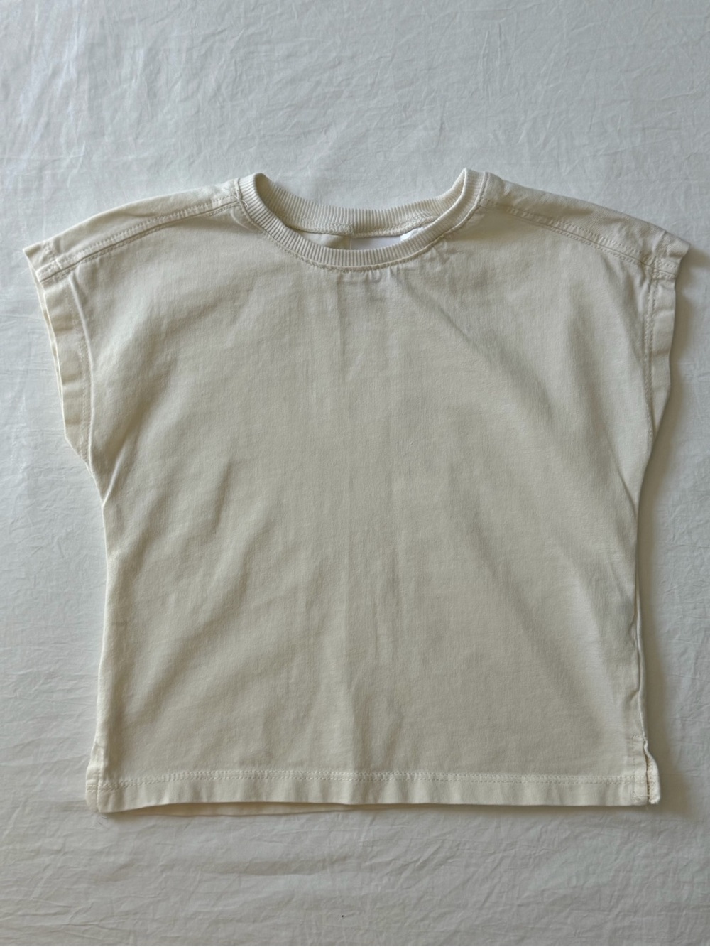 ZARA Kids 3Y 98 Cream Basic Relaxed T-Shirt Tee